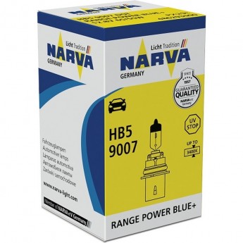 Лампа NARVA RANGE POWER BLUE+ HB5 12V 65/55W PX29t белый свет-голубой оттенок Лампа NARVA RANGE POWER BLUE+ HB5 12V 65/55W PX29t белый свет-голубой оттенок