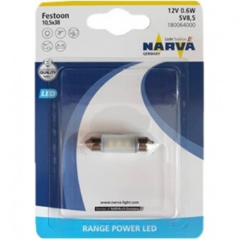 Лампа NARVA RANGE POWER LED 12V 0.6W B1 SV8.5 38mm white Лампа NARVA RANGE POWER LED 12V 0.6W B1 SV8.5 38mm white